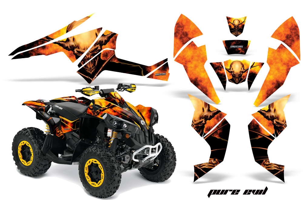 Can-Am Renegade 800 Graphics Kit Pure Evil Yellow Black